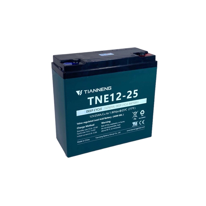 Bình ắc quy 12V TIANNENG TNE12 - 25, 12V - 25Ah dùng cho xe máy điện, loa kéo, xe lăn điện