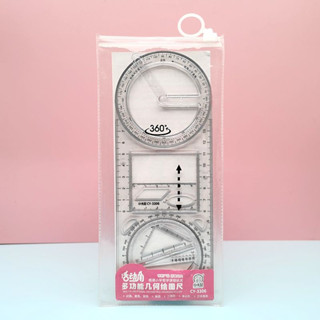  Thước đa chức năng hình học trong suốt dành sinh viên thiết kế đồ họa nghệ sĩ văn phòng 