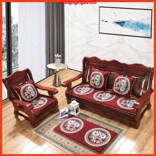 Bộ 3 thảm trải ghế gỗ cao cấp, sang trọng - đệm ghế - thảm ghế tây âu loại 1