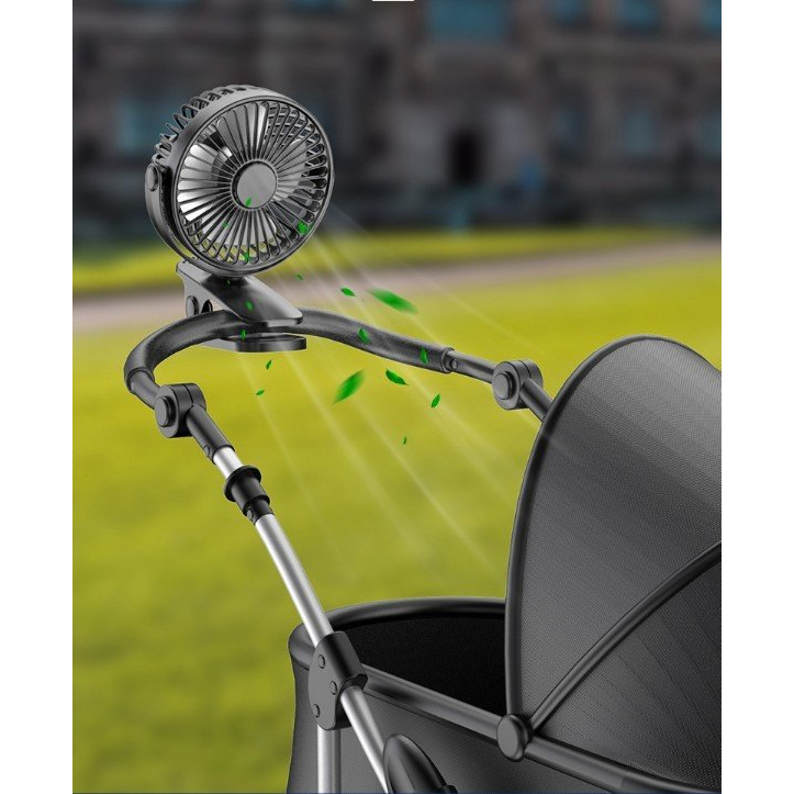 Quạt Tích Điện Để Bàn, Sử Dụng Pin Sạc, Quạt Mini, Kẹp Bàn Chắc Chắn, Xoay 720 Độ