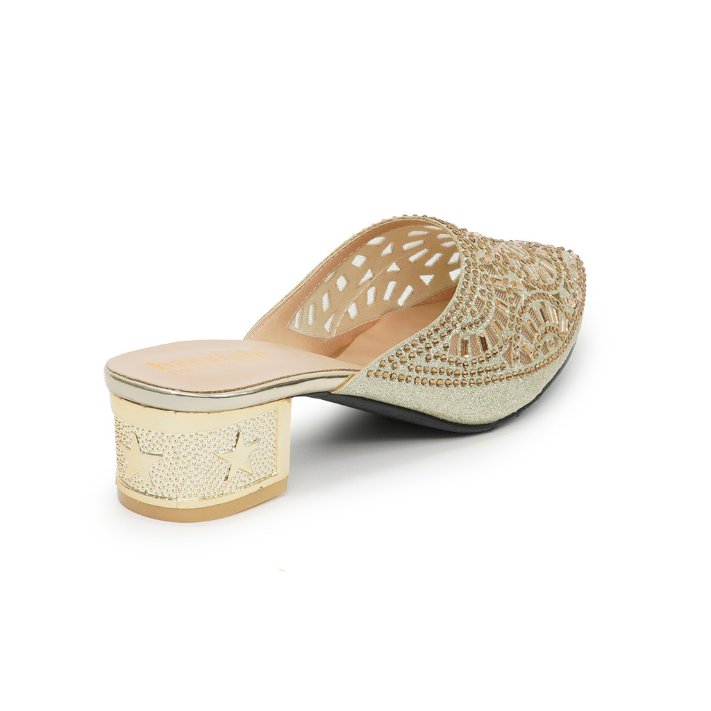 Dép Nữ Hanatabi Trung Niên Đính Xoàn Gót Cao 5 Cm Mã HNSB5F160