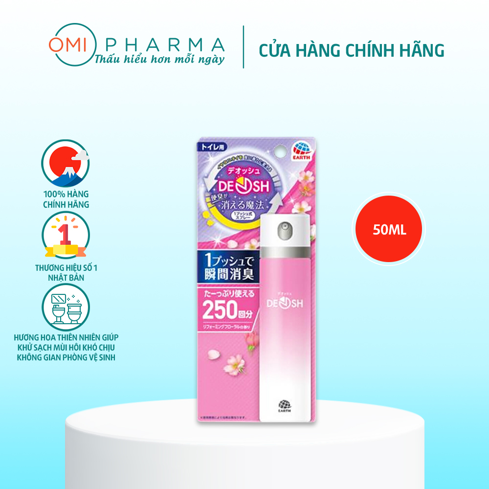 Xịt Khử Mùi Nhà Vệ Sinh Hakugen Earth Deosh Hương Hoa Thiên Nhiên Nhật Bản (50 ml)