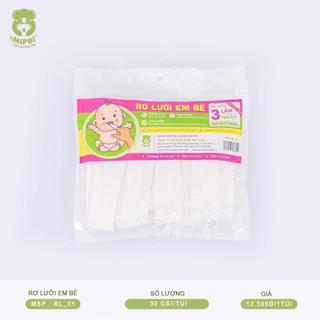 Gạc rơ lưỡi cho bé/gạc rơ lưỡi mipbi dạng xỏ ngón tiện lợi túi 30 cái