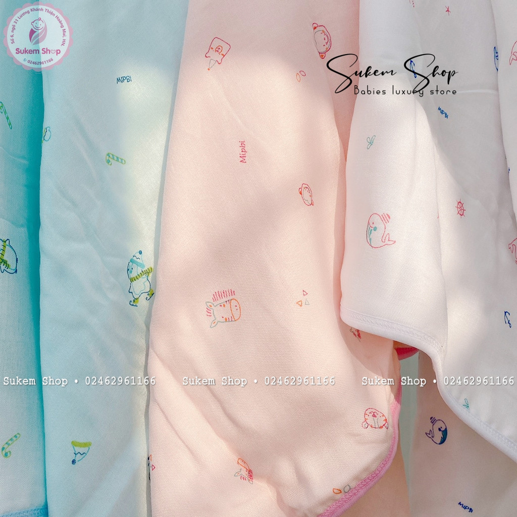 Khăn tắm sợi tre 6 lớp 80x80cm MIPBI cho bé