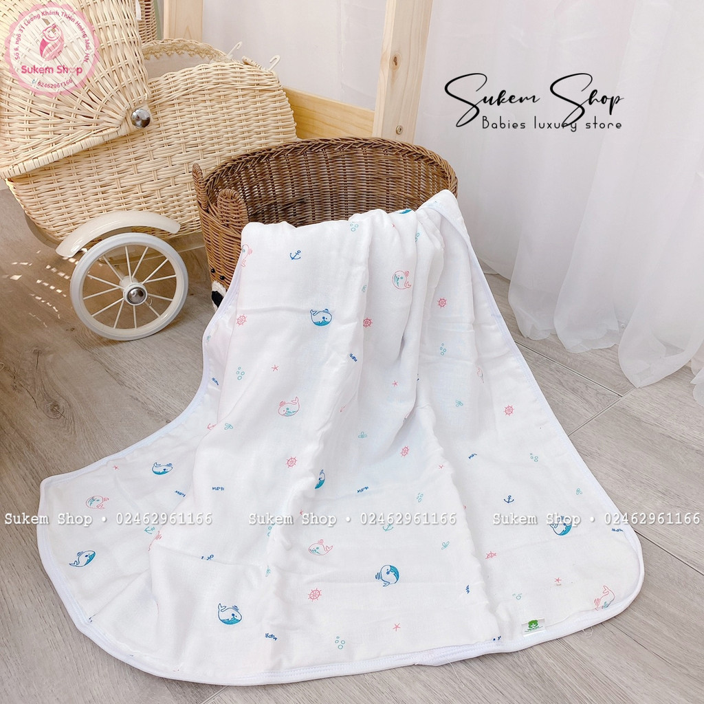 Khăn tắm sợi tre 6 lớp 80x80cm MIPBI cho bé