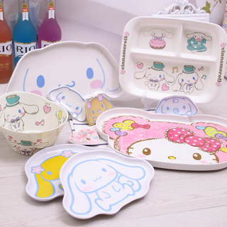 Set chén đĩa ly muỗng hoạt hình Sanrio Melamine đựng trái cây đồ ăn vặt bánh kẹo hoạt hình dễ thương Cinnamoroll
