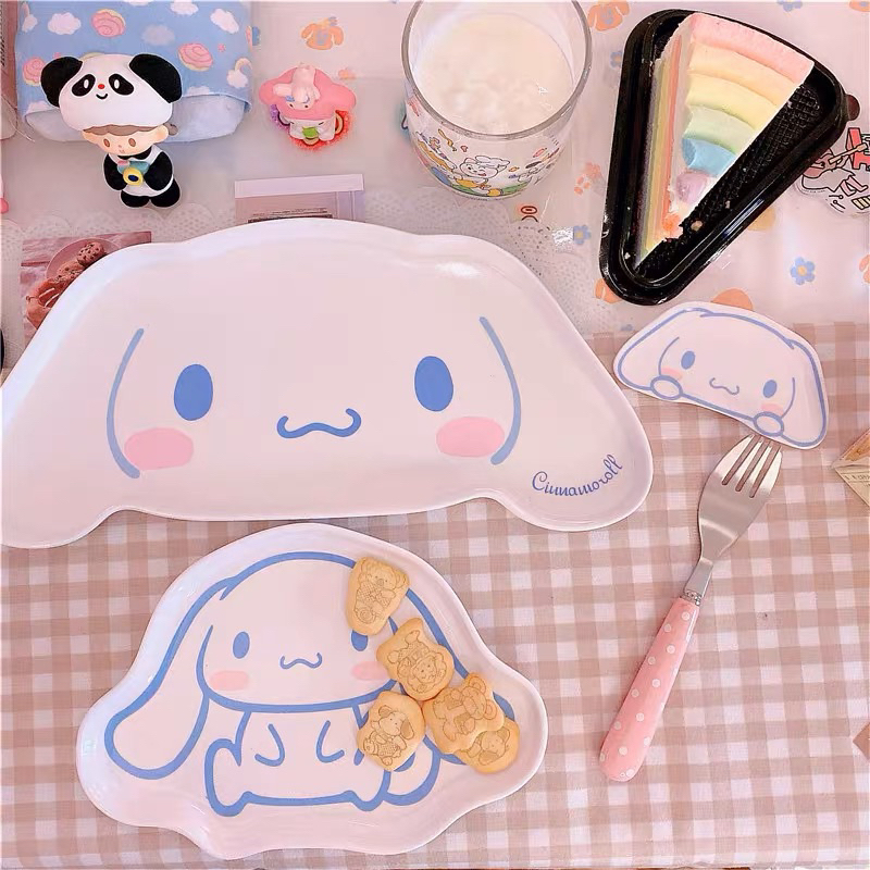 Set chén đĩa ly muỗng hoạt hình Sanrio Melamine đựng trái cây đồ ăn vặt bánh kẹo hoạt hình dễ thương Cinnamoroll