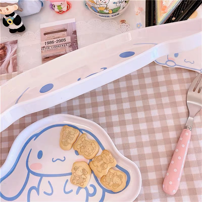 Set chén đĩa ly muỗng hoạt hình Sanrio Melamine đựng trái cây đồ ăn vặt bánh kẹo hoạt hình dễ thương Cinnamoroll