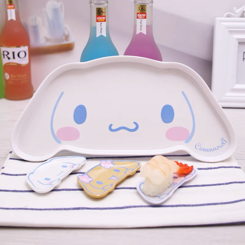 Set chén đĩa ly muỗng hoạt hình Sanrio Melamine đựng trái cây đồ ăn vặt bánh kẹo hoạt hình dễ thương Cinnamoroll