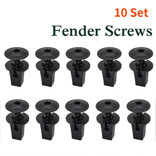 Set 10 bộ đinh vít cố định vòm bánh xe hơi, đinh tán nhựa , chốt gài, chốt vít nở cho tấm chắn bùn ô tô