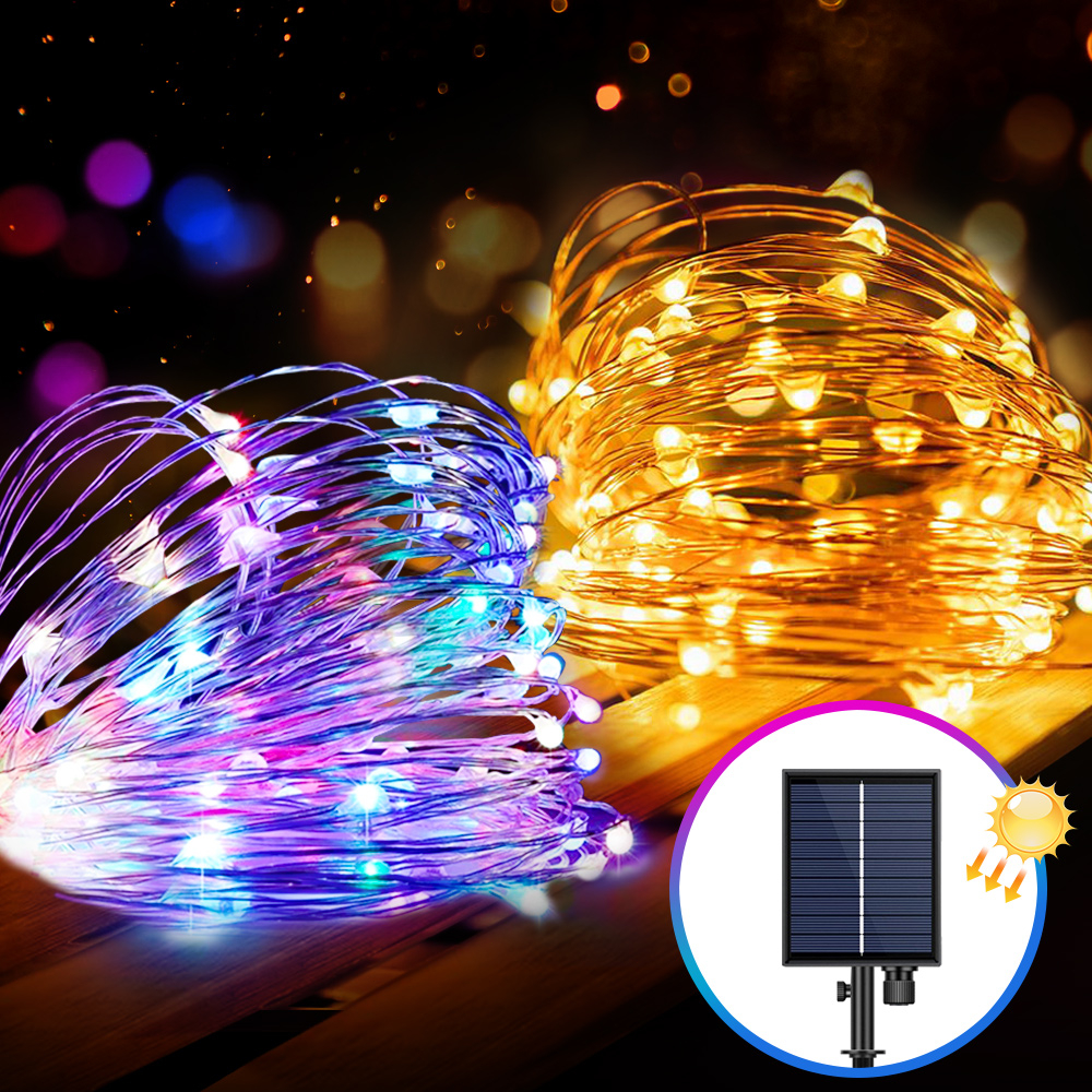 Dây Đèn Led Năng Lượng Mặt Trời 8 Chế Độ Dây Đèn Led Trang Trí Ngoài Trời Chống Nước 22M 200 Led