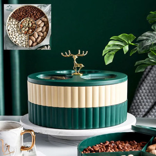 Khay đựng mứt 2 tầng ,khay đựng bánh kẹo hưu vàng phong cách châu âu