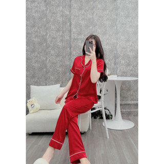 [3 Mẫu] Bộ Pijama Ngủ Ngắn Tay Chất Lụa Latin/Gấm Mềm Mát