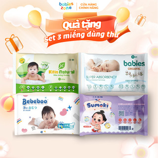 Set 3 miếng dùng thử tã dán, tã quần cho bé Kitin Natural, Bebeboo, Babies Organic, Sumoki