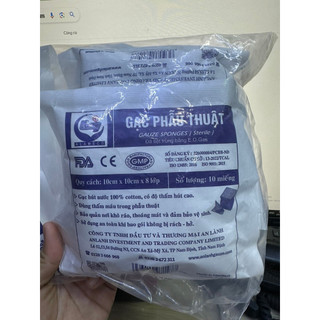 [1 Gói ]Gạc phẫu thuật tiệt trùng An Lành 8 lớp 10×10