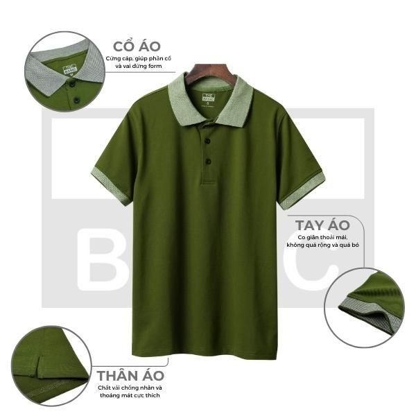 Áo Thun Polo Nam THE BASIC áo thun cổ bẻ  chất cotton co giãn cao cấp , thấm hút mồ hôi - BBXR004