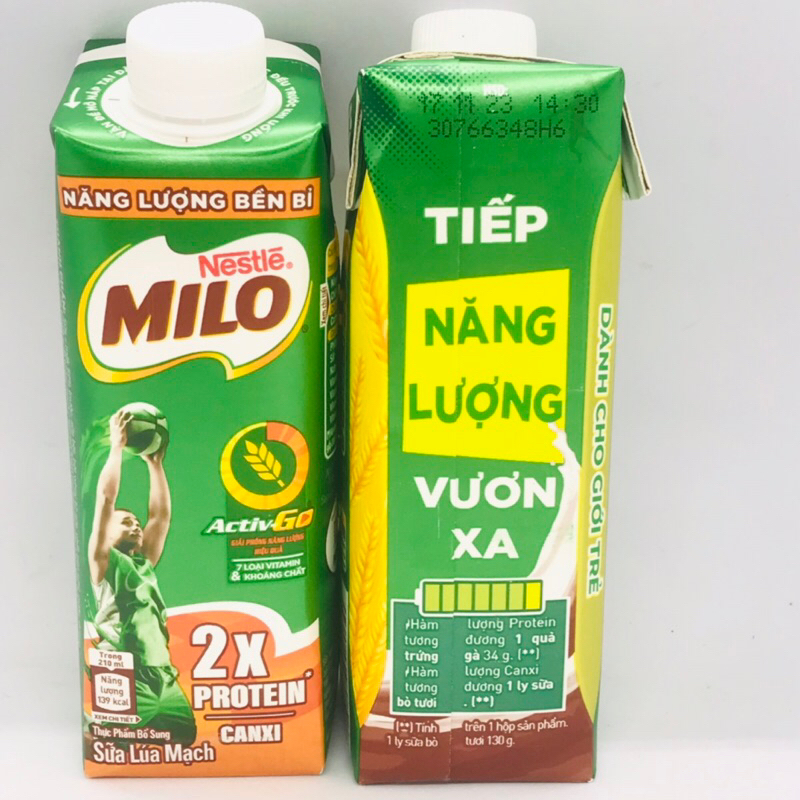 Sữa lúa mạch milo nắp vặn 210ml