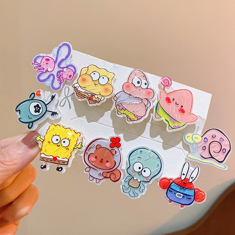 🍄Kẹp Tóc Hình Spongebob Bằng Acrylic Xinh Xắn Cho Nữ