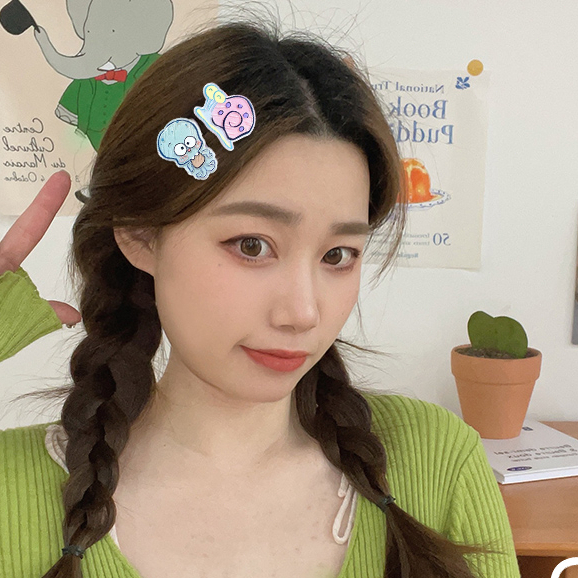 🍄Kẹp Tóc Hình Spongebob Bằng Acrylic Xinh Xắn Cho Nữ