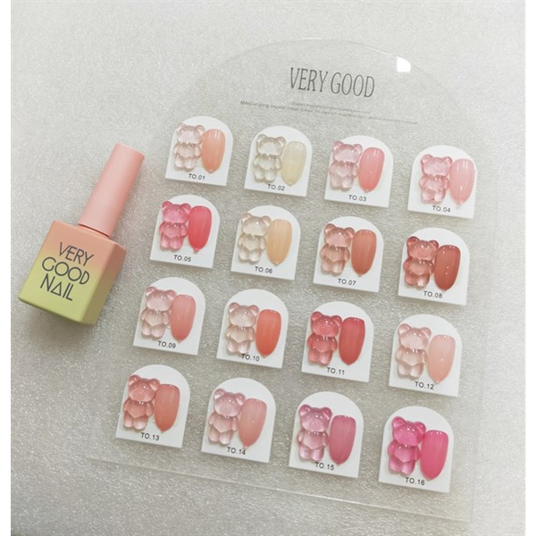 Set sơn thạch hồng Very Good Nail 16 màu -Gel thạch trong suốt màu xinh phong cách Hàn Quốc tặng kèm bảng màu