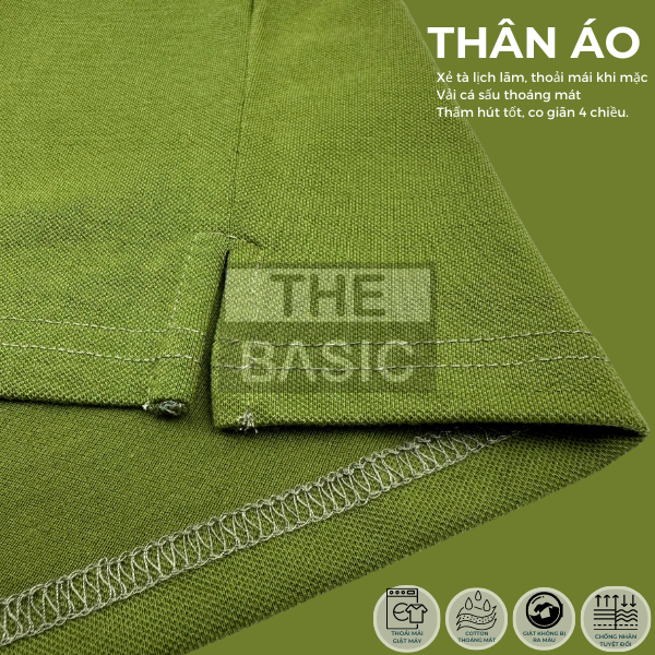 Áo Thun Polo Nam THE BASIC áo thun cổ bẻ  chất cotton co giãn cao cấp , thấm hút mồ hôi - BBXR004