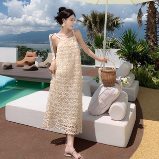 [HÀNG QC] Đầm maxi ren hoa phong cách mùa hè