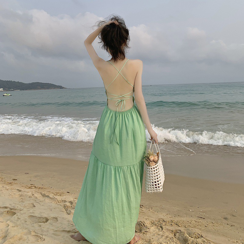 Đầm maxi đuôi cá hở lưng gợi cảm