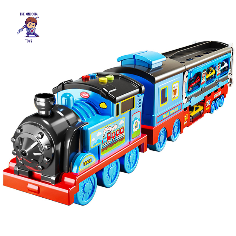 Đồ Chơi Tàu Hỏa Biến Hình Đường Đua Bệ Phóng Cao Cấp Cỡ Lớn Dài 135CM Có Nhạc Tặng Kèm 6 Siêu Xe