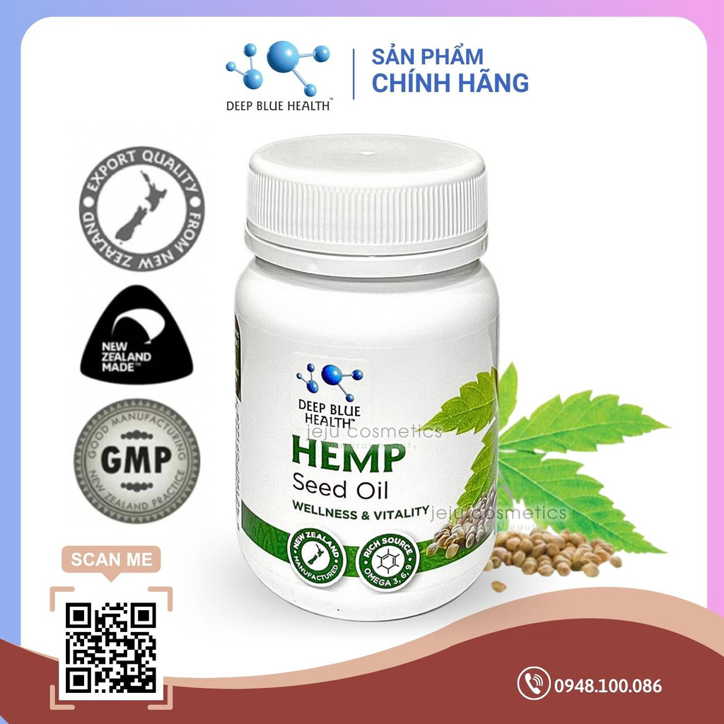 Tinh dầu hạt gai dầu Deep Blue Health Hem.p Seed Oil