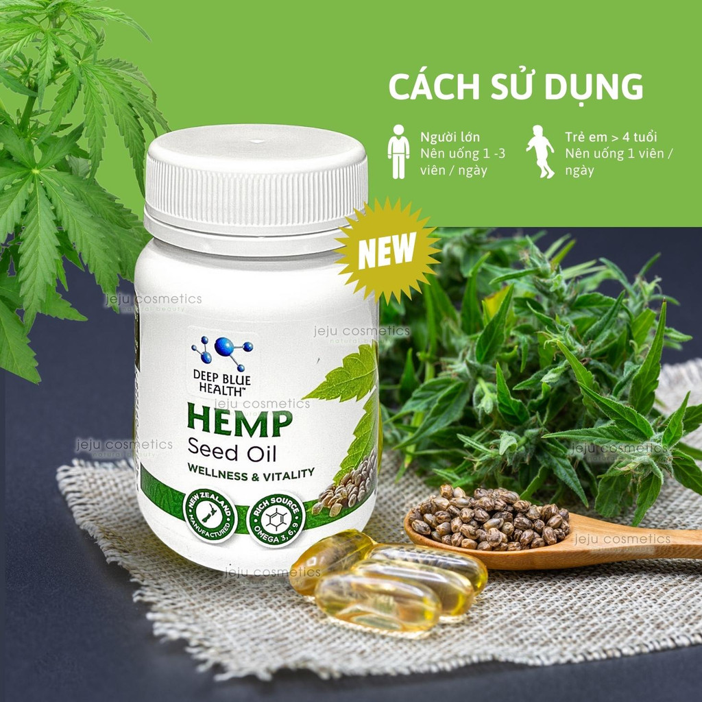 Tinh dầu hạt gai dầu Deep Blue Health Hem.p Seed Oil
