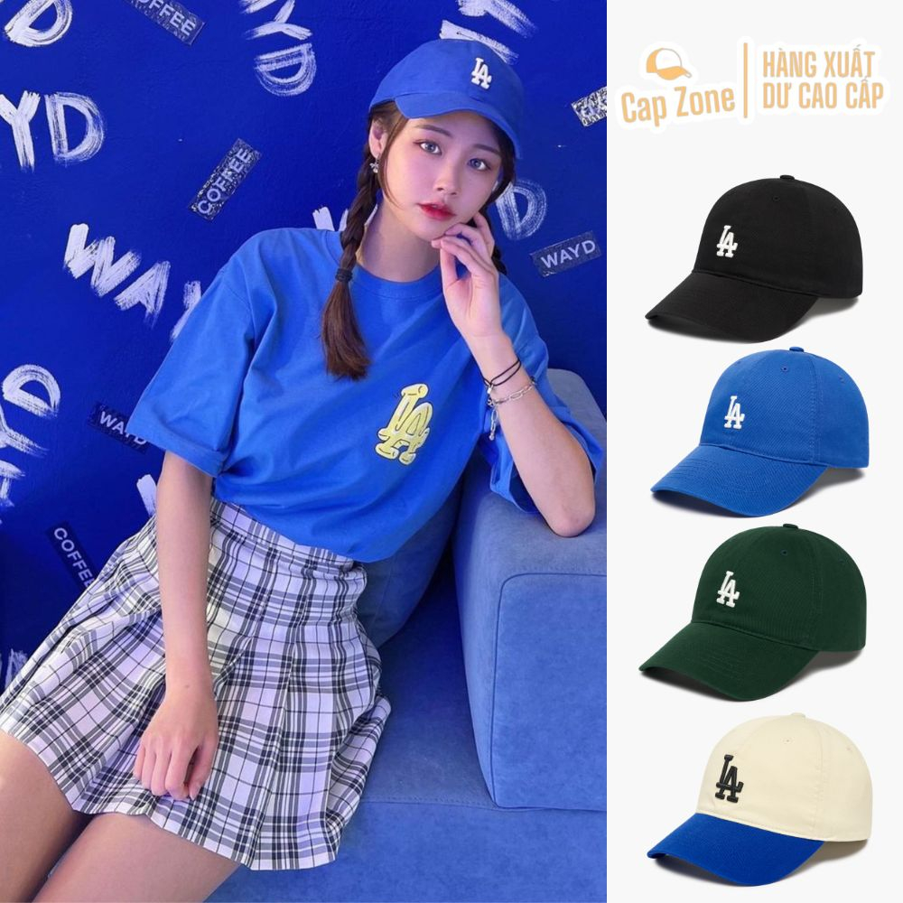 Mũ lưỡi trai LA Nam MLB CAP ZONE Thêu Logo LA Vải Kaki Cotton Dùng chống nắng đi chơi, đi làm Hàng xuất dư Hàn Quốc