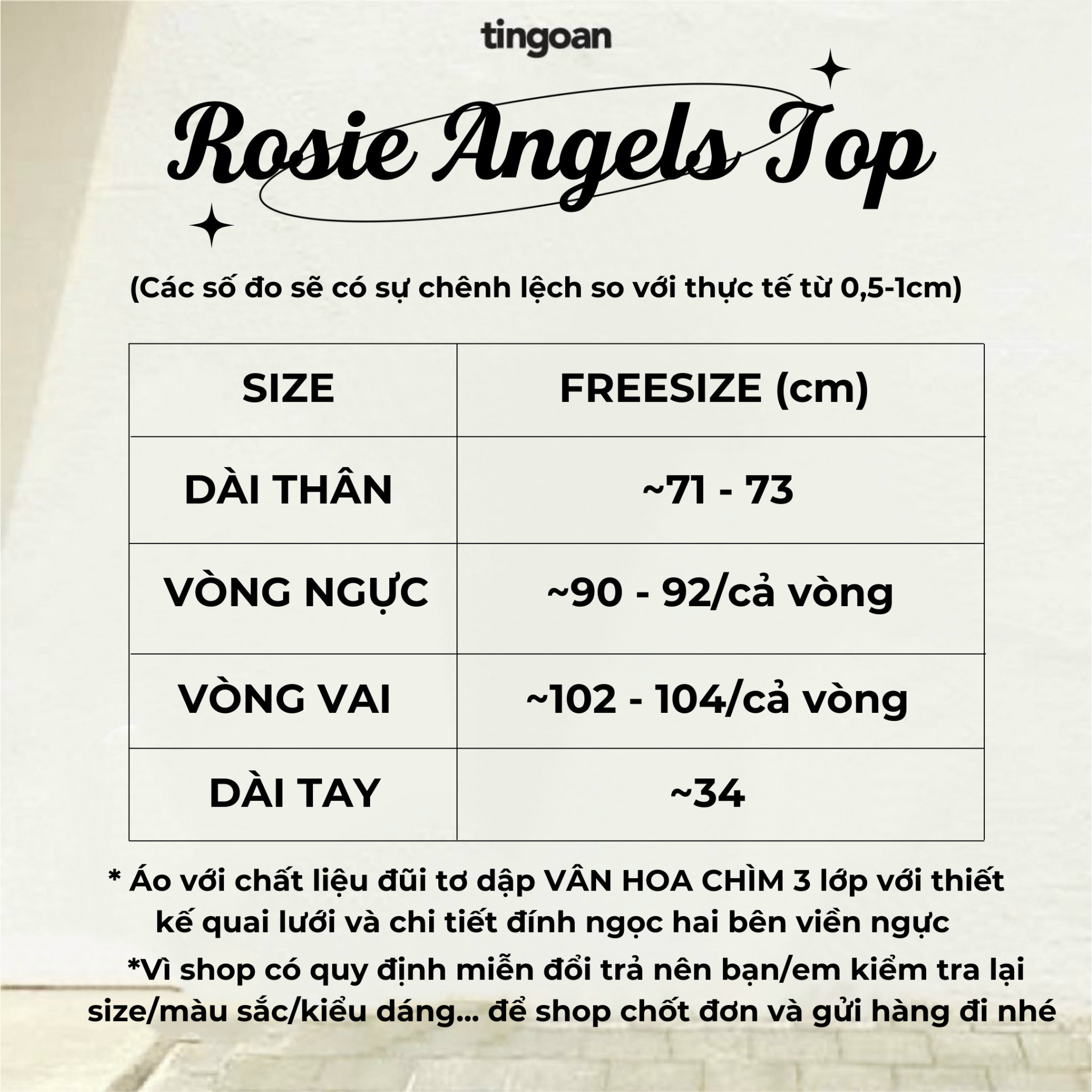 Áo trễ vai babydoll phối lưới vân hoa hồng đen 3 lớp vải ROSIE ANGLES TOP/BL