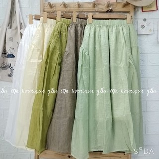 Chân váy midi dáng xoè chất tơ ulzzang hàn quốc