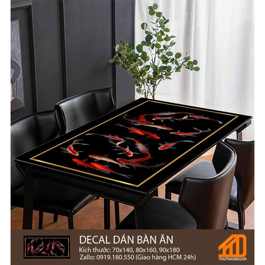 Dán bàn ăn CÁ KOI ĐỎ SANG TRỌNG - Tân trang nhà cửa