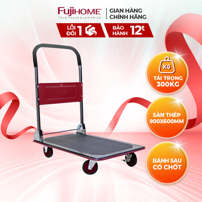 Xe đẩy hàng sàn thép 4 bánh FUJIHOME SH300N, tải trọng 250-300kg - Chính hãng - Bảo hành 12 tháng