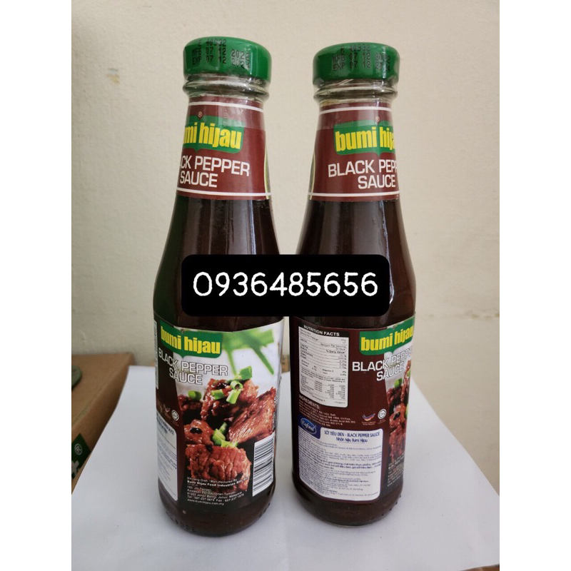 Sốt tiêu đen Bumi Hijau chai 340g thơm ngon, tiện lợi