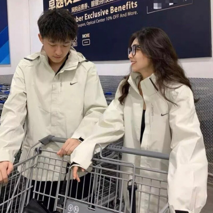 Áo khoác gió nike cao cấp chính hãng có mũ tháo rời form unisex nam nữ chất dù 2 lớp form rộng cá tính