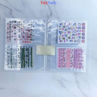 Sổ đựng sticker dán móng - sổ phụ kiện đựng được 80 miếng sticker