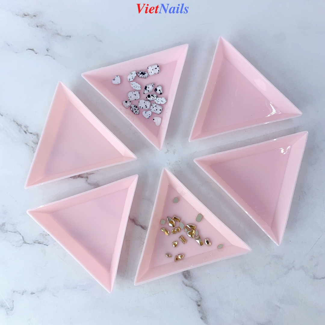 Khay Nhựa Hình Tam Giác Đựng Charm, Đá, Hoa Bột, Phụ Kiện Trang Trí Nail.