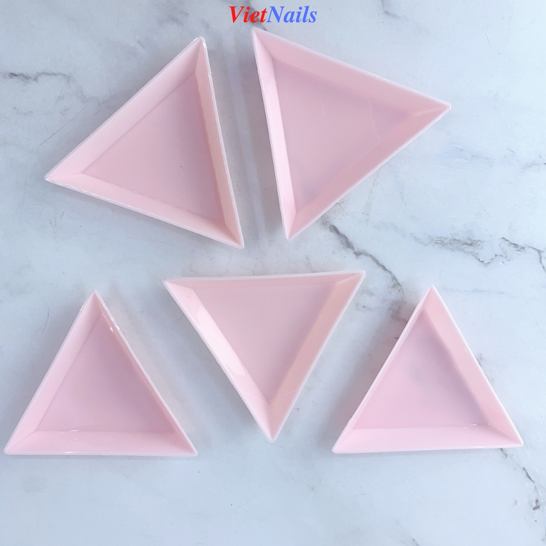 Khay Nhựa Hình Tam Giác Đựng Charm, Đá, Hoa Bột, Phụ Kiện Trang Trí Nail.
