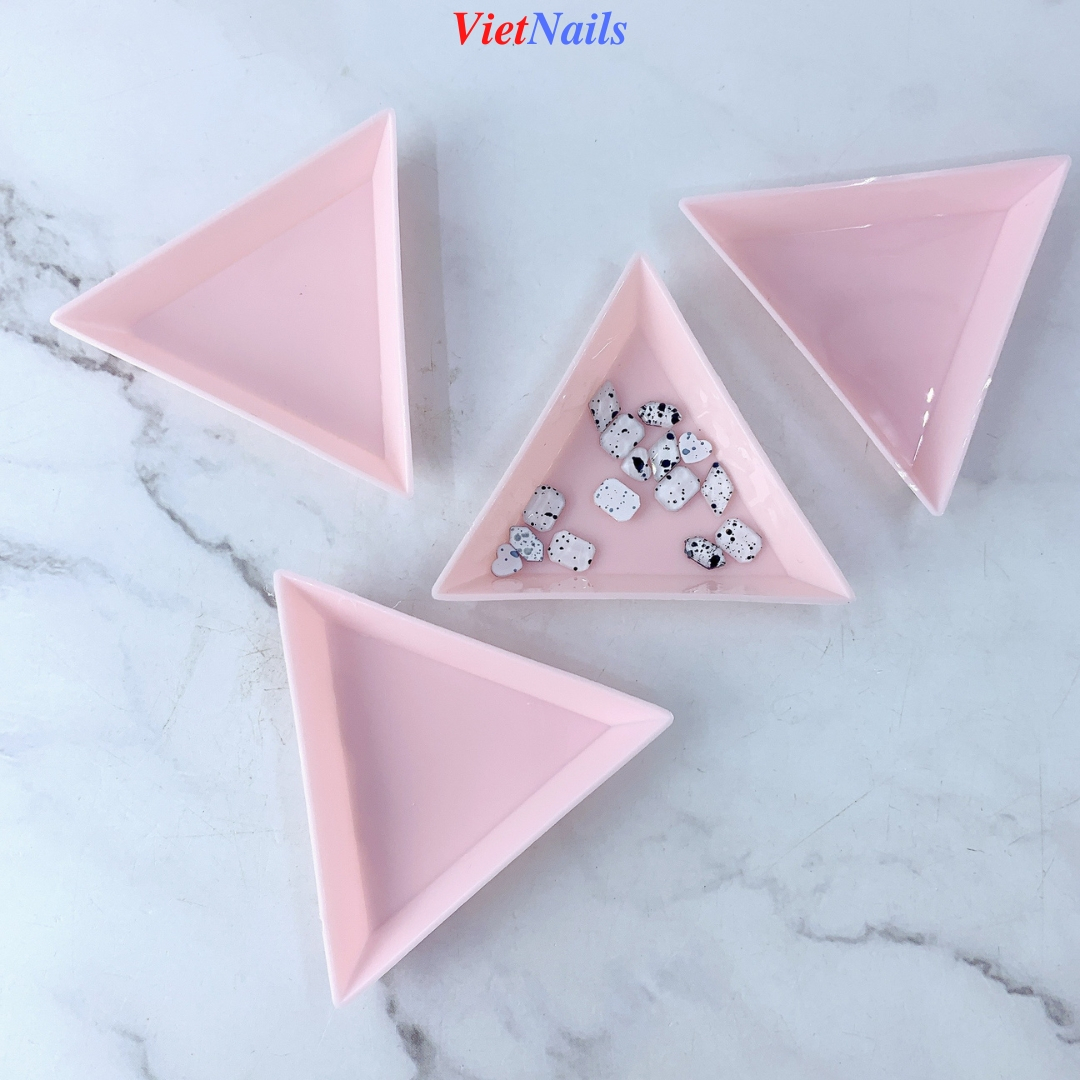 Khay Nhựa Hình Tam Giác Đựng Charm, Đá, Hoa Bột, Phụ Kiện Trang Trí Nail.