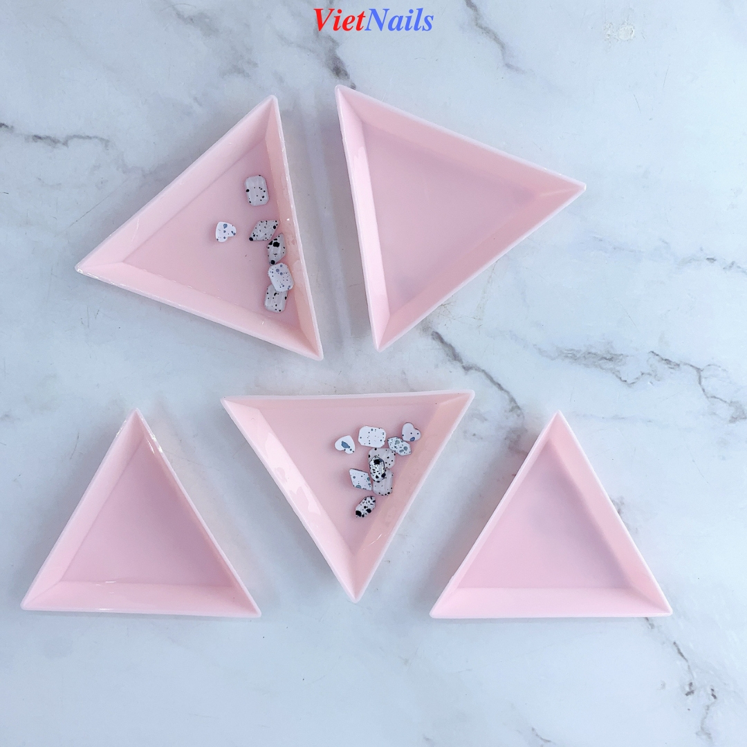 Khay Nhựa Hình Tam Giác Đựng Charm, Đá, Hoa Bột, Phụ Kiện Trang Trí Nail.
