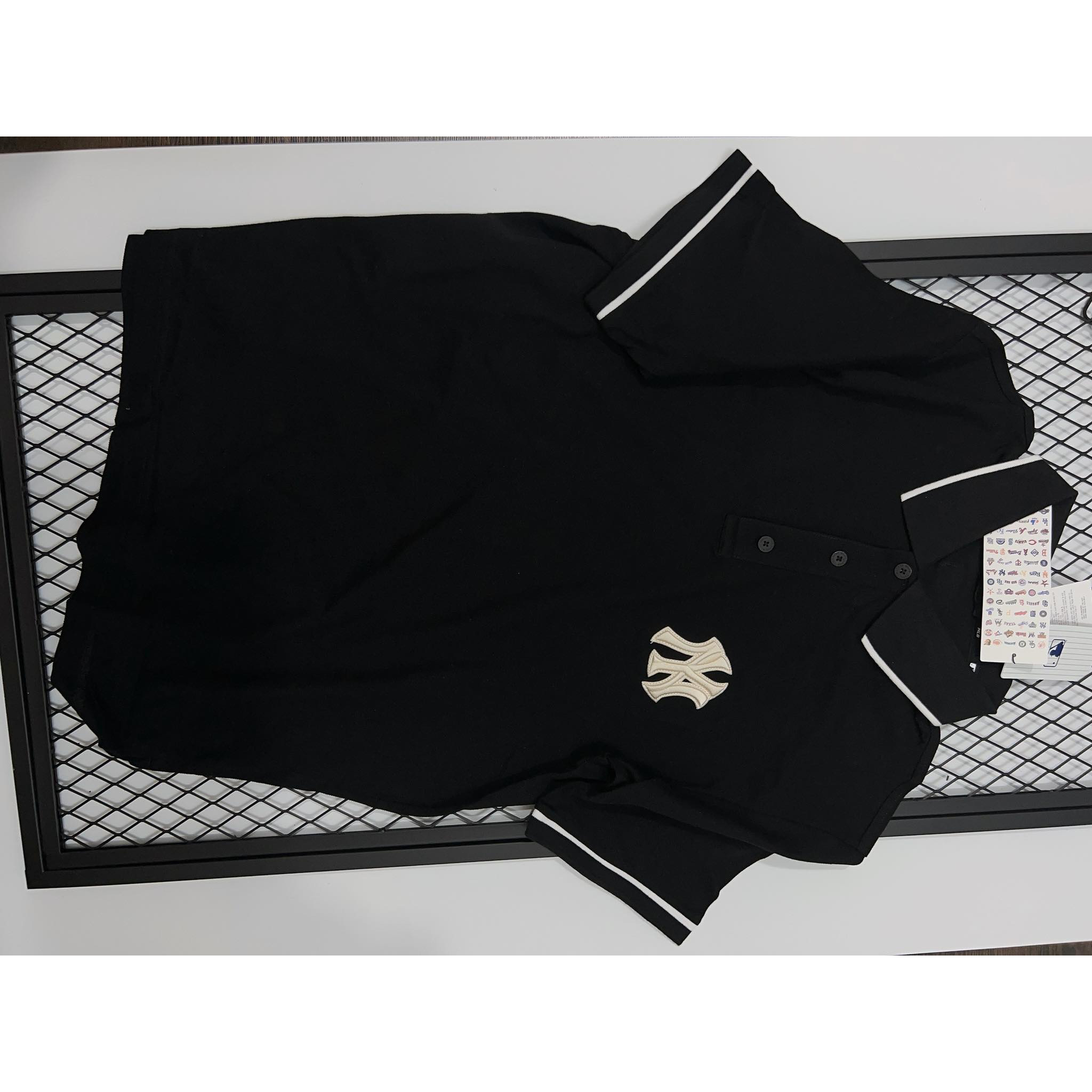 ÁO POLO MLB LOGO NY THÊU NỔI UNISEX NAM NỮ