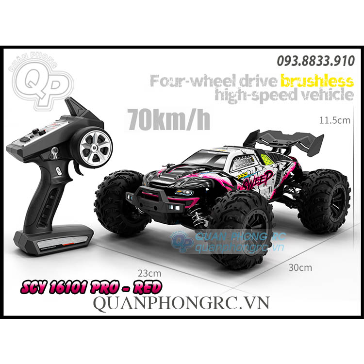 Xe Điều Khiển SCY 16101 PRO SWEEP Brushless 1/16 2.4G 4WD High Speed RC Truck Car