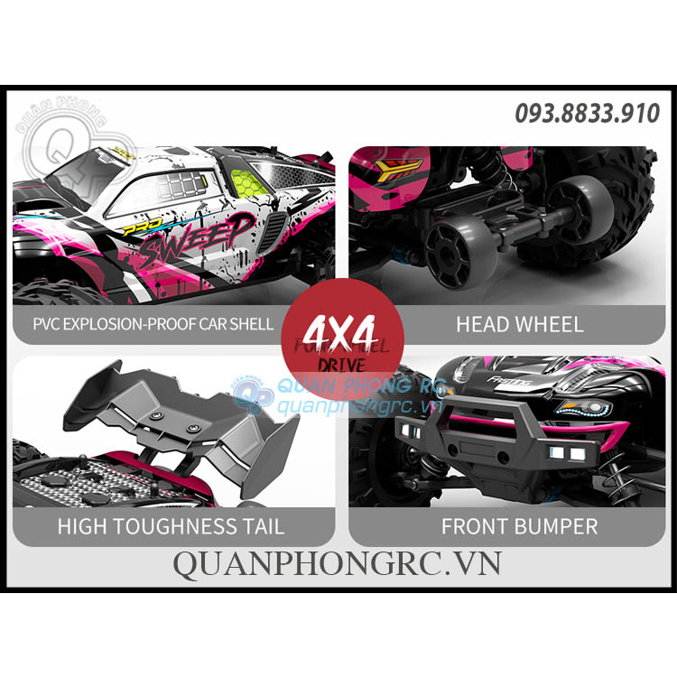 Xe Điều Khiển SCY 16101 PRO SWEEP Brushless 1/16 2.4G 4WD High Speed RC Truck Car