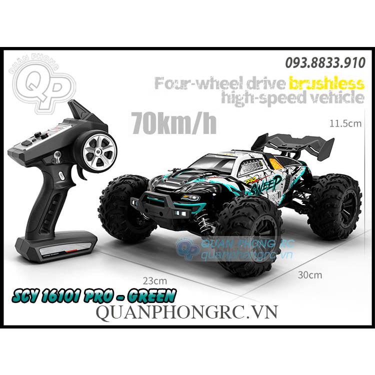 Xe Điều Khiển SCY 16101 PRO SWEEP Brushless 1/16 2.4G 4WD High Speed RC Truck Car