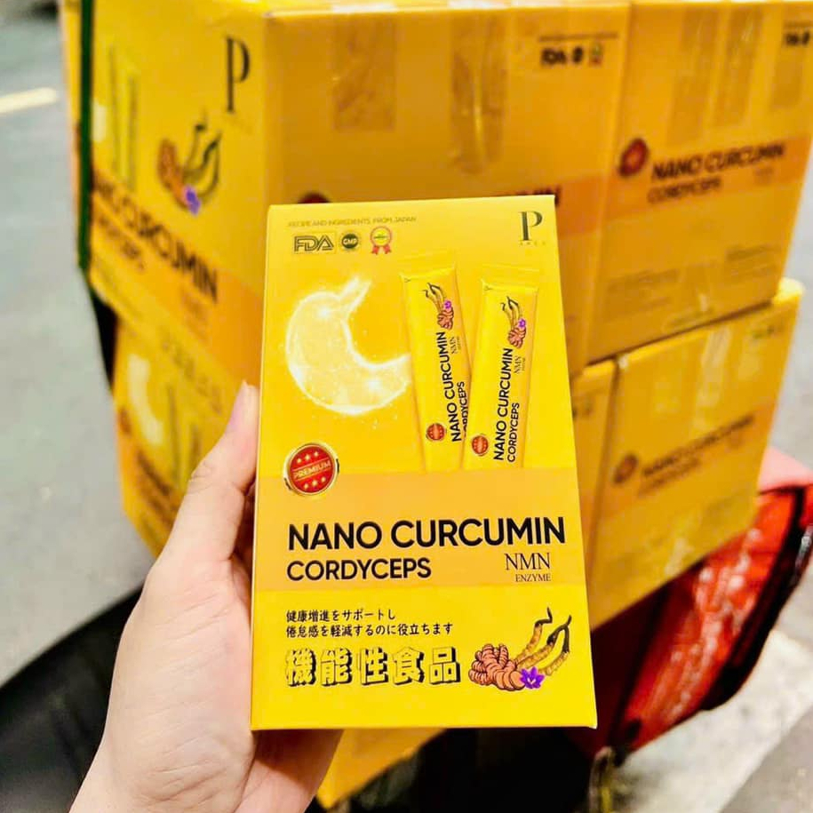 Thạch Nghệ NMN Đông Trùng Hạ Thảo Parea Nano Curcumin Cordyceps - Full Hộp (7 Gói)