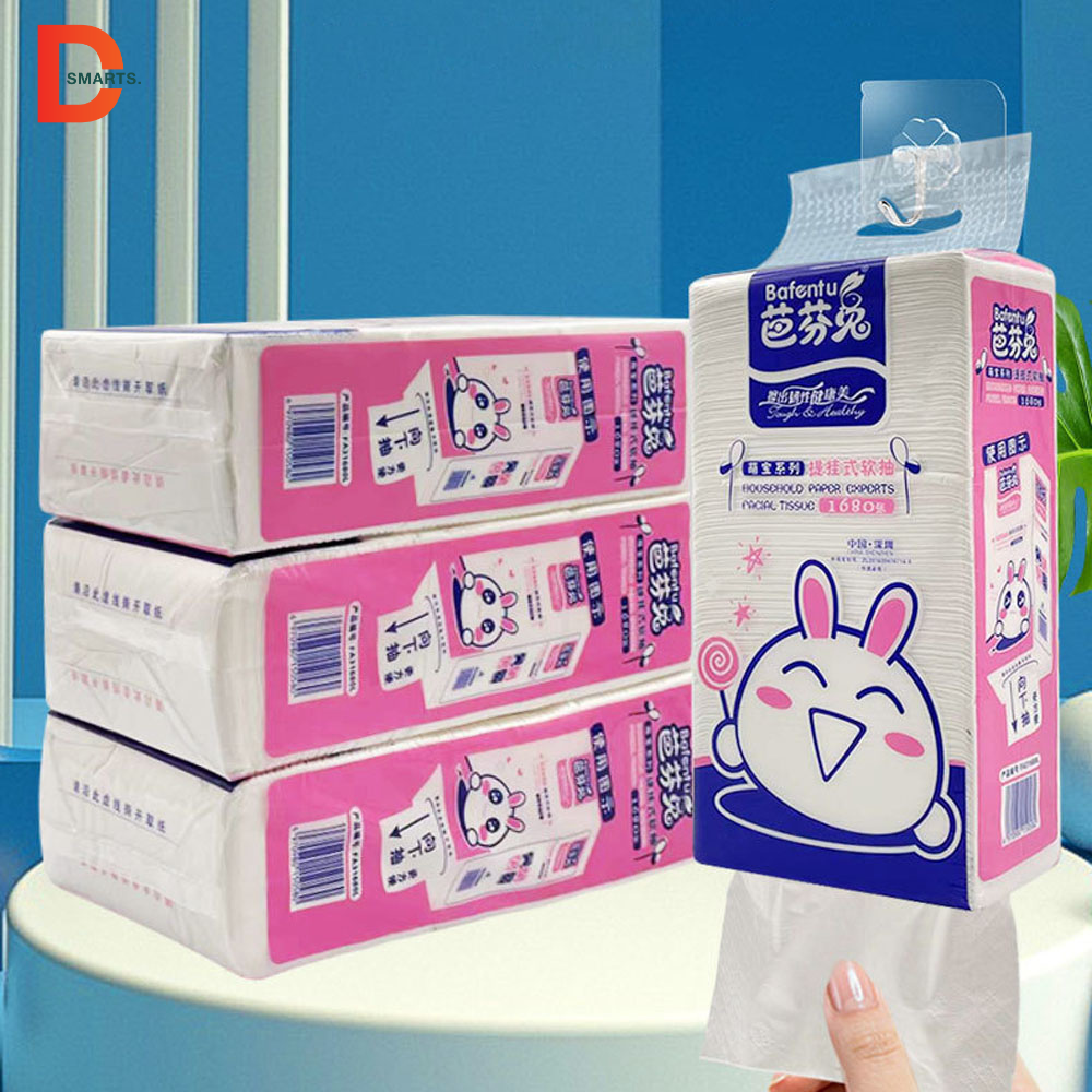 Bịch khăn giấy rút 1680 tờ 4 lớp treo tường Bafentu cỡ lớn tiện dụng.