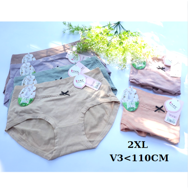 Quần lót nữ cotton cạp cao trơn MUỐI TIÊU chất đẹp Q8159 big size 3XL 4XL cho người béo mập 60kg 70kg 80kg 90kg