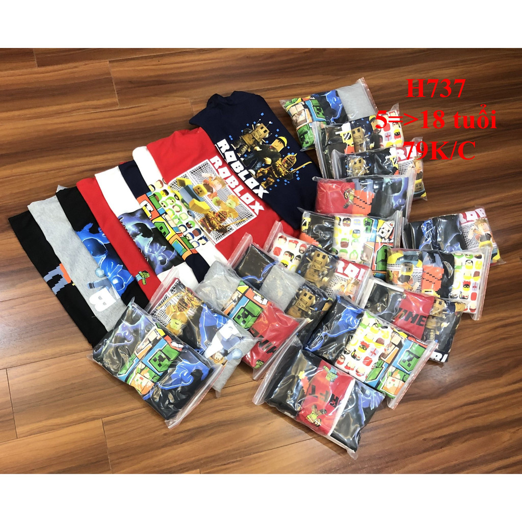 * Mã H737: Áo  bộ sưu tập Roblox, Minecraft siêu đẹp, xịn xò